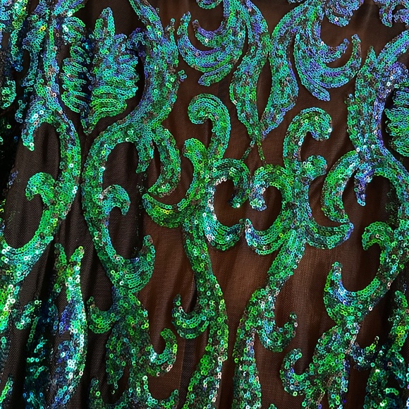 Iridescent Sequin Mesh Duster Cardigan | Size L - Picture 6 of 8